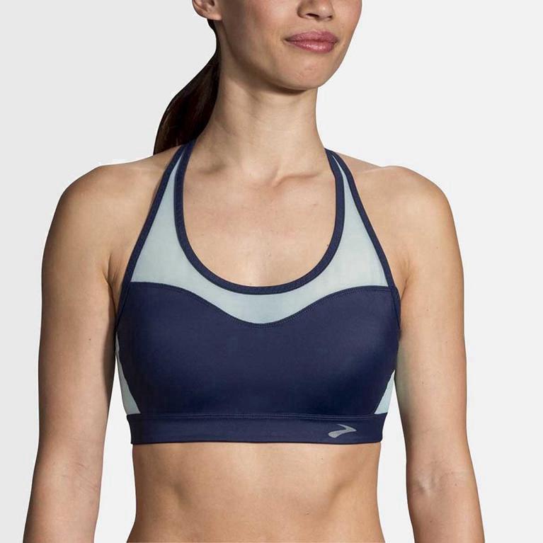 Brooks Fastforward Crossback Women's Running Bra UK Clearance - Blue (EOTNB1608)